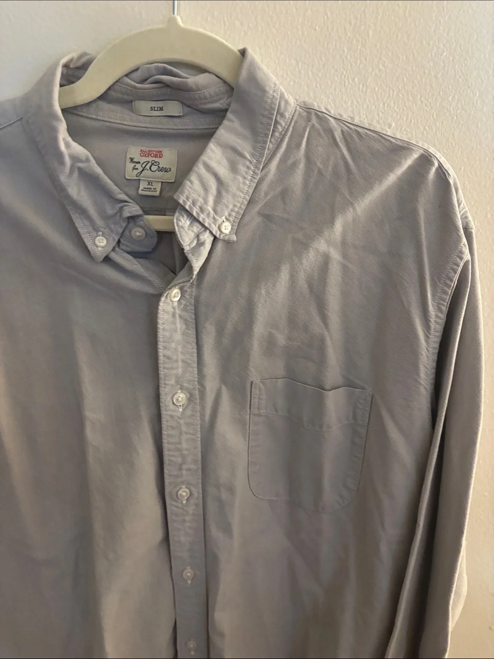 J. Crew Men's Light Gray Button-Down Casual Shirt